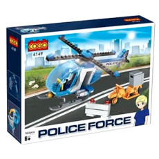 Cogo Police Helicopter Construction Set